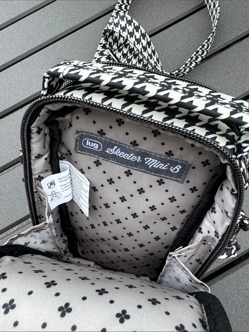 lug Skeeter Mini B Houndstooth Crossbody Bag